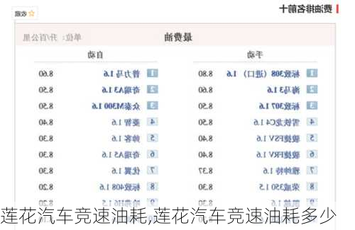 莲花汽车竞速油耗,莲花汽车竞速油耗多少