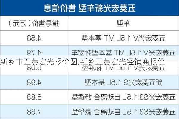 新乡市五菱宏光报价图,新乡五菱宏光经销商报价