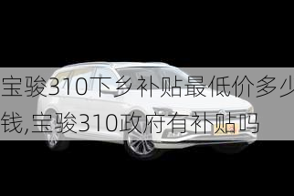 宝骏310下乡补贴最低价多少钱,宝骏310政府有补贴吗