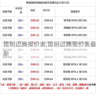 昆明迈腾报价表,昆明迈腾报价表最新