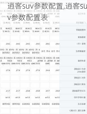 逍客suv参数配置,逍客suv参数配置表