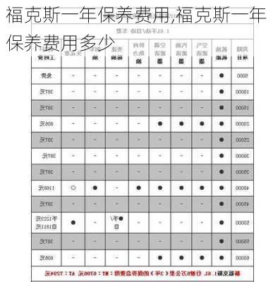 福克斯一年保养费用,福克斯一年保养费用多少