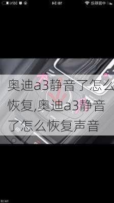 奥迪a3静音了怎么恢复,奥迪a3静音了怎么恢复声音