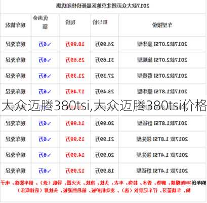 大众迈腾380tsi,大众迈腾380tsi价格