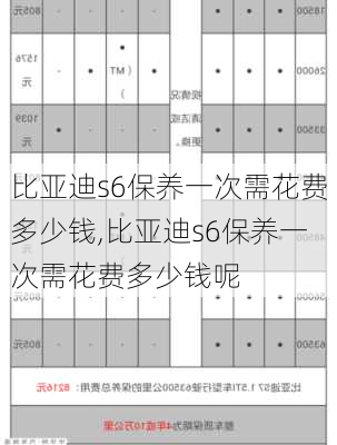 比亚迪s6保养一次需花费多少钱,比亚迪s6保养一次需花费多少钱呢