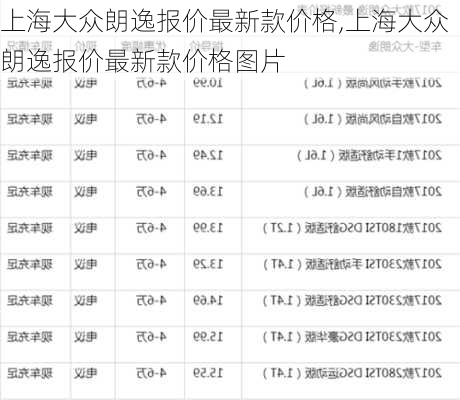 上海大众朗逸报价最新款价格,上海大众朗逸报价最新款价格图片