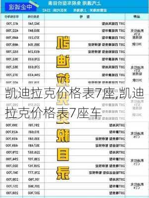 凯迪拉克价格表7座,凯迪拉克价格表7座车