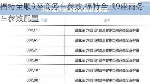 福特全顺9座商务车参数,福特全顺9座商务车参数配置