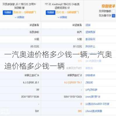 一汽奥迪价格多少钱一辆,一汽奥迪价格多少钱一辆