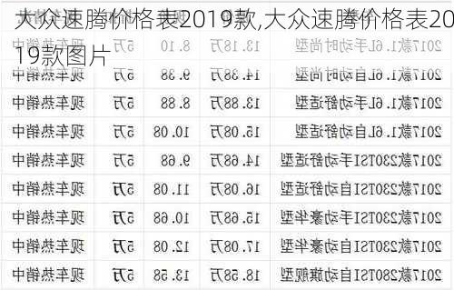 大众速腾价格表2019款,大众速腾价格表2019款图片