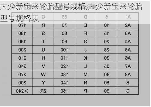 大众新宝来轮胎型号规格,大众新宝来轮胎型号规格表