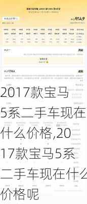 2017款宝马5系二手车现在什么价格,2017款宝马5系二手车现在什么价格呢