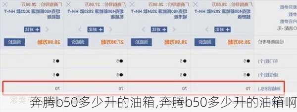 奔腾b50多少升的油箱,奔腾b50多少升的油箱啊