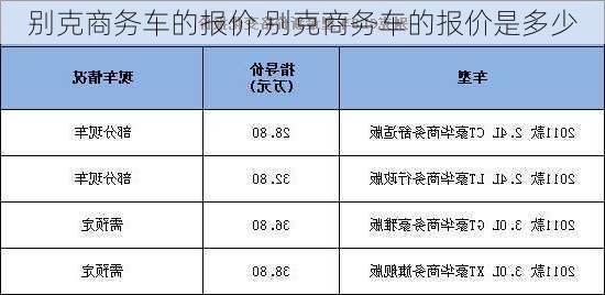 别克商务车的报价,别克商务车的报价是多少