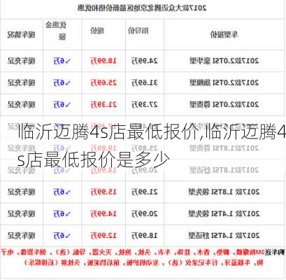 临沂迈腾4s店最低报价,临沂迈腾4s店最低报价是多少