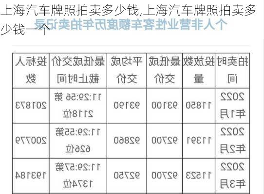 上海汽车牌照拍卖多少钱,上海汽车牌照拍卖多少钱一个