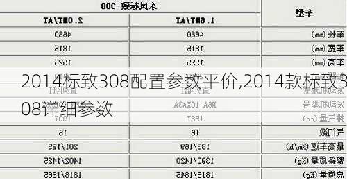 2014标致308配置参数平价,2014款标致308详细参数