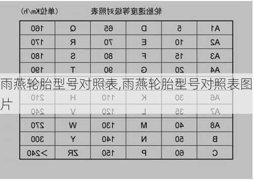 雨燕轮胎型号对照表,雨燕轮胎型号对照表图片