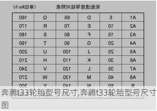 奔腾t33轮胎型号尺寸,奔腾t33轮胎型号尺寸图