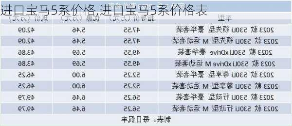 进口宝马5系价格,进口宝马5系价格表