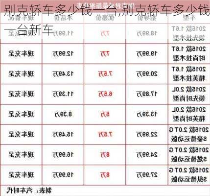 别克轿车多少钱一台,别克轿车多少钱一台新车