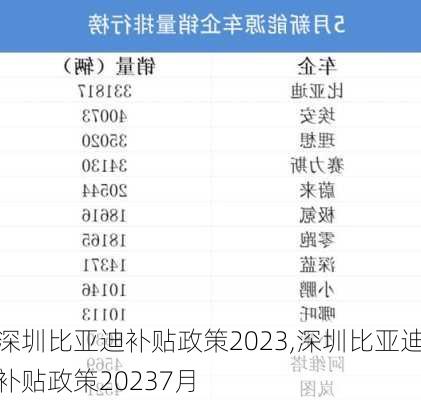 深圳比亚迪补贴政策2023,深圳比亚迪补贴政策20237月