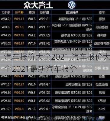 汽车报价大全2021,汽车报价大全2021最新汽车报价