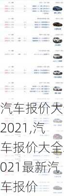 汽车报价大全2021,汽车报价大全2021最新汽车报价