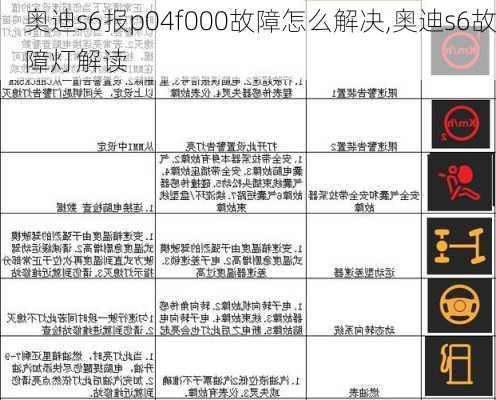 奥迪s6报p04f000故障怎么解决,奥迪s6故障灯解读