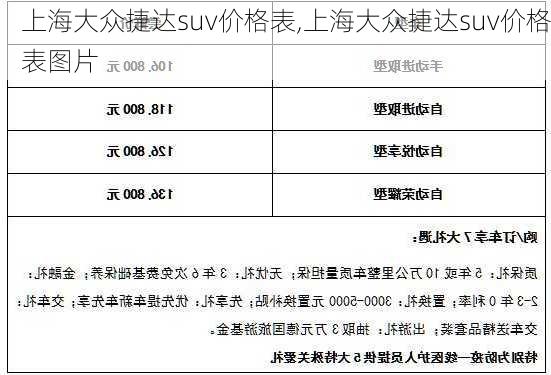 上海大众捷达suv价格表,上海大众捷达suv价格表图片