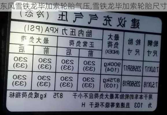 东风雪铁龙毕加索轮胎气压,雪铁龙毕加索轮胎尺寸