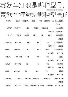 赛欧车灯泡是哪种型号,赛欧车灯泡是哪种型号的