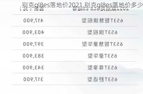 别克gl8es落地价2021,别克gl8es落地价多少