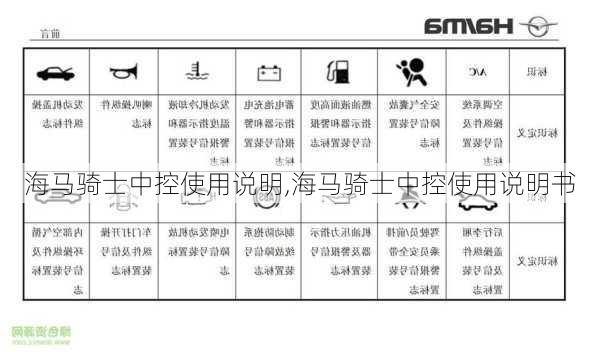 海马骑士中控使用说明,海马骑士中控使用说明书