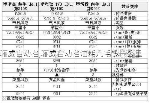 骊威自动挡,骊威自动挡油耗几毛钱一公里