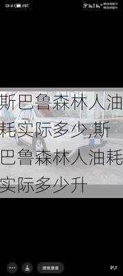 斯巴鲁森林人油耗实际多少,斯巴鲁森林人油耗实际多少升