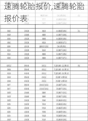 速腾轮胎报价,速腾轮胎报价表