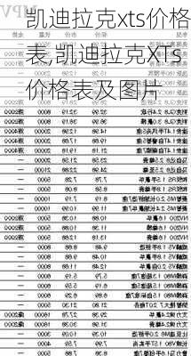 凯迪拉克xts价格表,凯迪拉克XTs价格表及图片