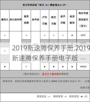 2019新速腾保养手册,2019新速腾保养手册电子版