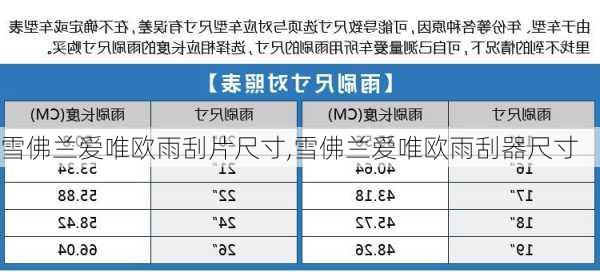 雪佛兰爱唯欧雨刮片尺寸,雪佛兰爱唯欧雨刮器尺寸