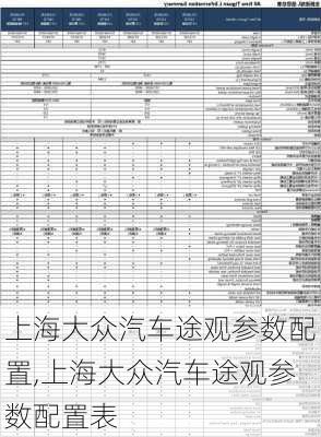 上海大众汽车途观参数配置,上海大众汽车途观参数配置表