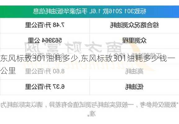 东风标致301油耗多少,东风标致301油耗多少钱一公里