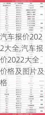 汽车报价2022大全,汽车报价2022大全价格及图片及价格