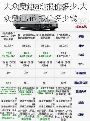 大众奥迪a6l报价多少,大众奥迪a6l报价多少钱