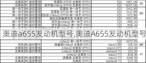 奥迪a655发动机型号,奥迪A655发动机型号