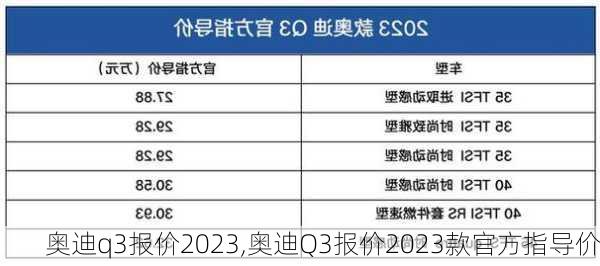 奥迪q3报价2023,奥迪Q3报价2023款官方指导价