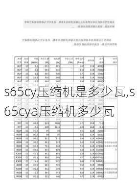 s65cy压缩机是多少瓦,s65cya压缩机多少瓦