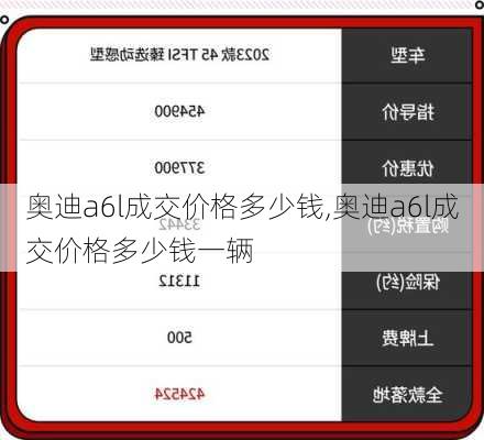 奥迪a6l成交价格多少钱,奥迪a6l成交价格多少钱一辆