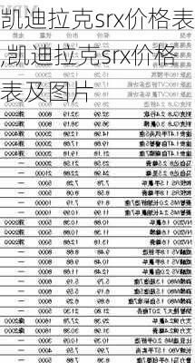 凯迪拉克srx价格表,凯迪拉克srx价格表及图片