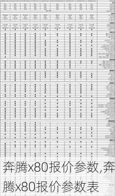 奔腾x80报价参数,奔腾x80报价参数表